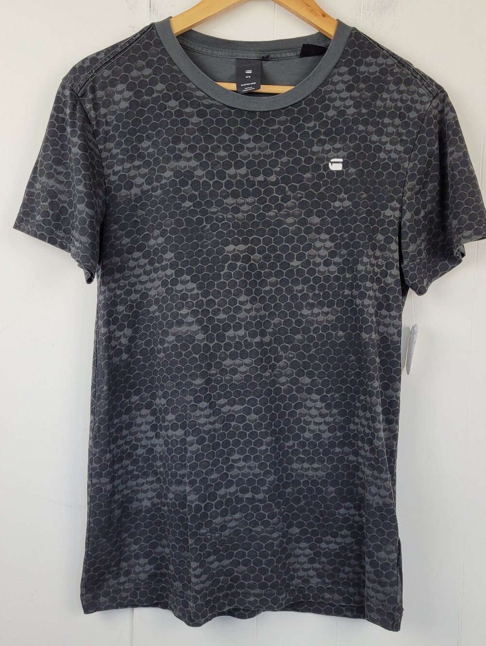G-Star RAW XS Grey Geometric Print T-Shirt